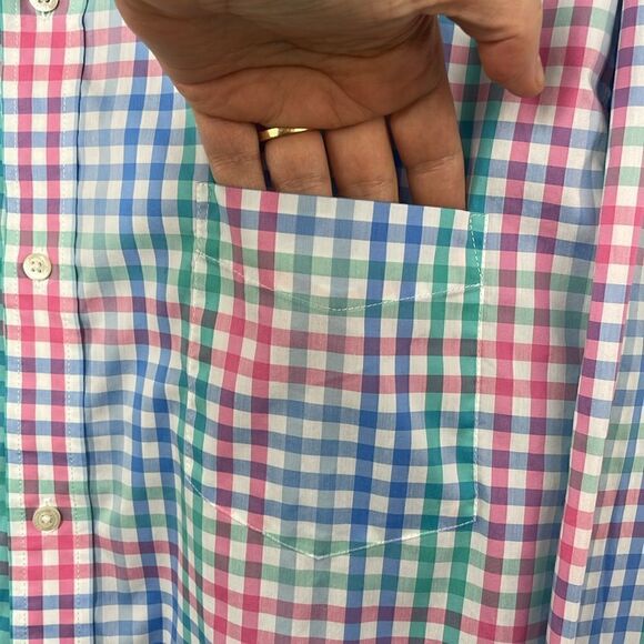 Lands End Men’s Plaid Collared Front Button Closure Long Sleeve Shirt size XXL - Picture 7 of 12